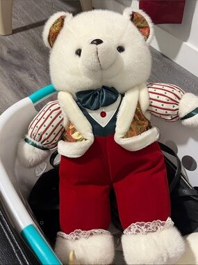 Holiday Time Cream and Red Plush Holiday Bear